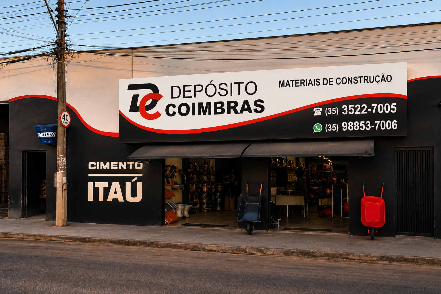 Fachada do Depósito Coimbras em Passos MG